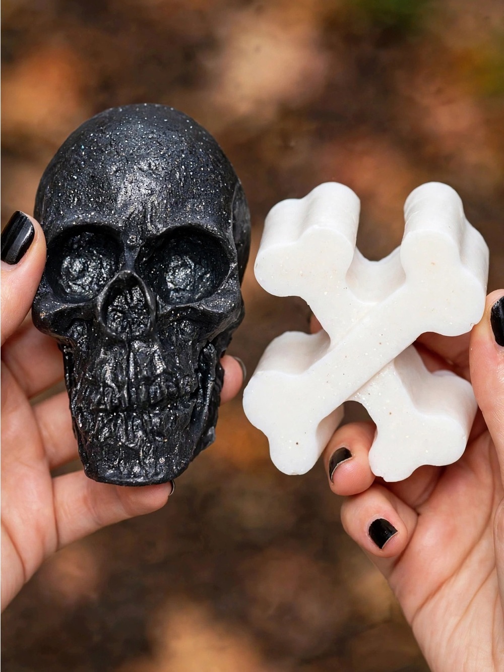 Skull Halloween Soap Favors Set 5, Handmade, Goth Wedding, Party, Crossbones